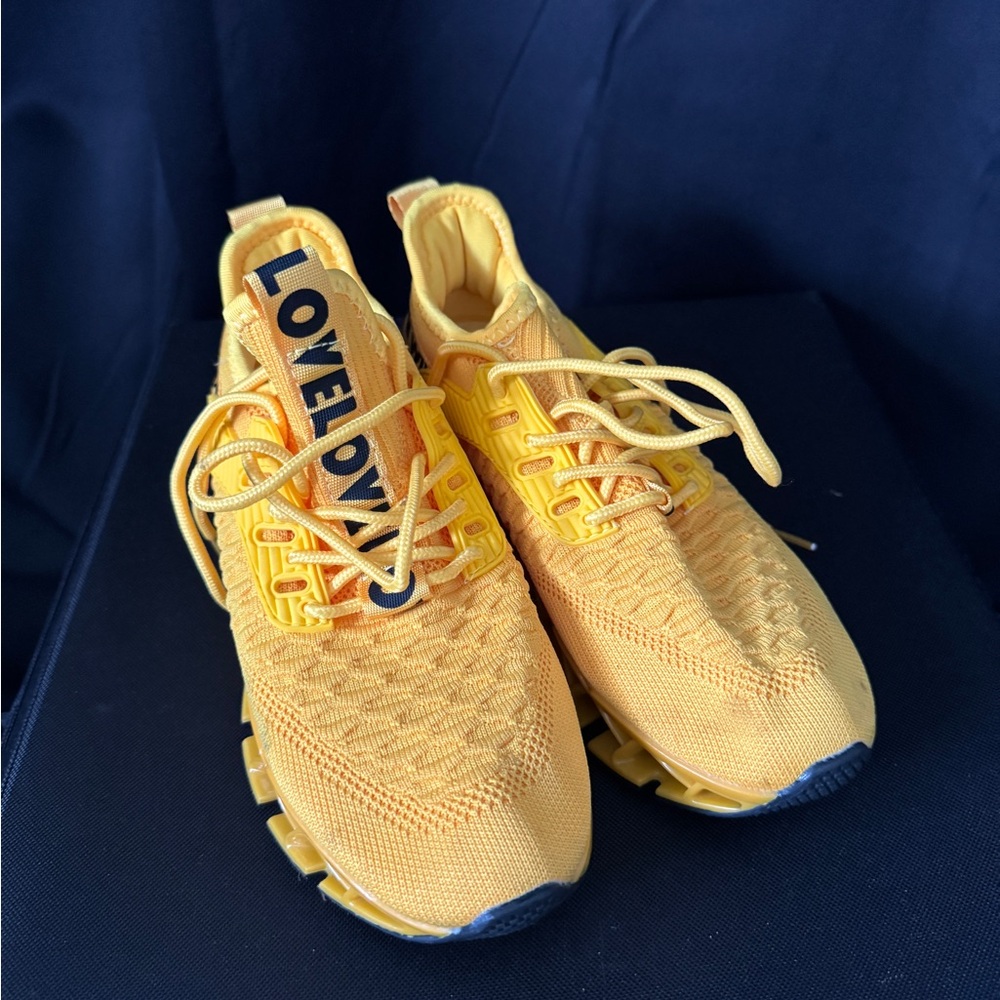 Womens Running Walking  Non Slip Gym Sports Work Trainers / Yellow / 6.5 - Picture 3 of 9
